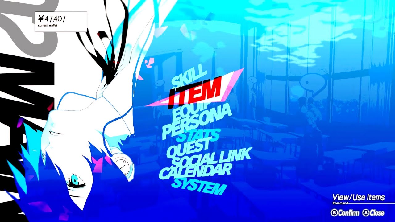 Persona 3 Reload pause menu